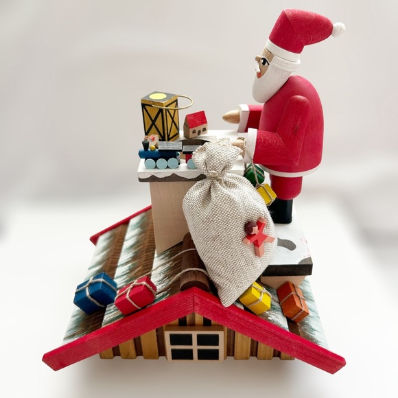 Vintage Richard Glaesser Santa Claus On Roof Christmas Presents Incense Smoker - Picture 8 of 15